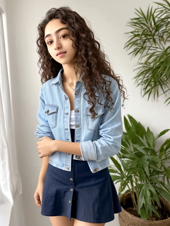 (masterpiece, realistic, best quality, ultra detailed), intricate, professional photography, HDR, High Dynamic Range, (8k UHD), RAW photo, dslr, realistic LUT, cinematic LUT, perfect lighting, professional lighting, cinematic lighting, cinematic shadows, iridescent lighting, Stunning, young, woman, Long hair, Bouffan hair, Afro taper fade, Brown hair, Round eyes, Hazel eyes, Parted lips, Peach lips, Natural makeup, Confident, Fit body, Standing, wearing sailor dress,
