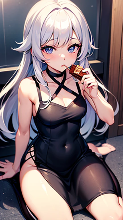(perky chest:1.2), (pointed chest:1.2),(((Black Tunic:1.3))),(((cakes and bread in the basket),Cute and beautiful girl,masterpiece、highest quality、Very detailed、Beautiful fine details、One Girl、Detailed landscape、Training gym Room Background:1.4、Braided Ponytail、Red camisole、((B cup breasts, Tank top showing underboob:1.3)), black jacket, thigh strap, bangs, necktie, earrings, nail polish, fishnet pantyhose, multicolored hair, looking at viewer, full body, bottle, own hands together, belt, food, animal on head, black necktie, ring, choker, english text paper:1.2, collared shirt, blue eyes, platform boots, hat,lace-up boots ,
