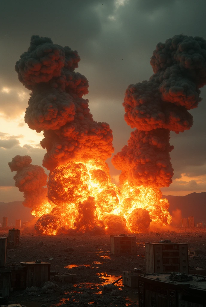 Shocking explosions continued to sound,A raging fire burns the earth,The beings panicked,Hide in corners and wait
Wait for the end to come。