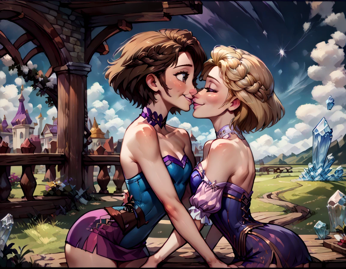 score_9, score_8_up, score_7_up, score_6_up, score_5_up, score_4_up, (source_anime), dungeon meshi, 2girls, breastfeeding, yuri