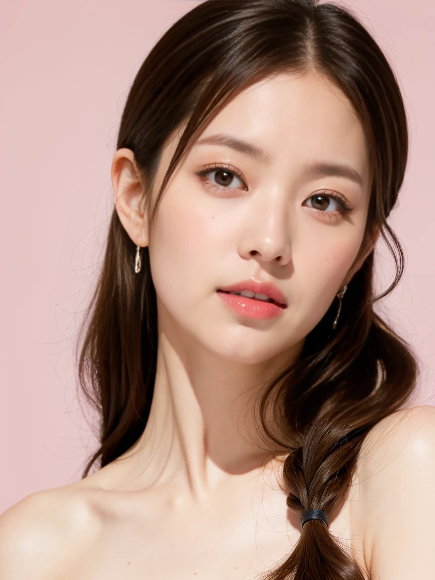 bestbestquality,Super realistic,there is a woman with a pink scarf on her head, yanjun cheng, lavender blush, inspired by Yanjun Cheng, xintong chen, inspired by Russell Dongjun Lu, soft makeup, porcelain skin ”, pastel makeup, qifeng lin, kiko mizuhara, sha xi, lulu chen, rosy cheeks, chengyou liu, wearing pink hair bow