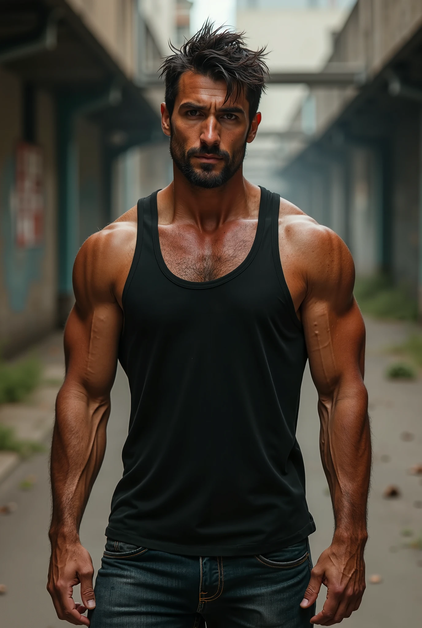 18 year old man, delgado, marked, Colombian, unclothed, a boxer, marked legs, 3-day-old beard with body hair, exercising outdoors, no tattoos, light hair , con el pene marked