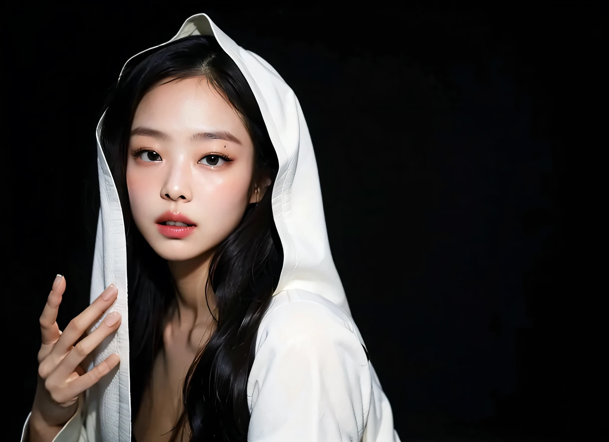 Extremely soft face. Attractive face. perfect composition.  captivating eyes . kissable lips. Extremely soft lips. sexy lips. soft leather kimono.  beautiful skin  . perfect composition. 