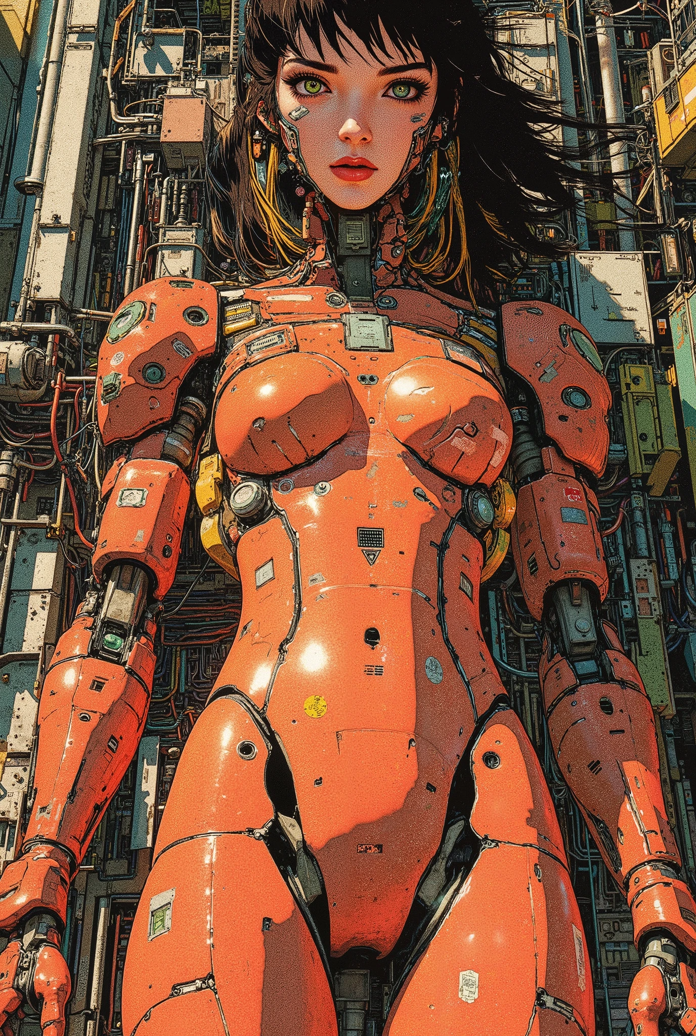 Highest quality,masterpiece,Ultra-high resolution,mechanical，Cruel Machine Girl、Karakuri doll、Mixing tube、Thin black latex suit,nsfw,BDSM