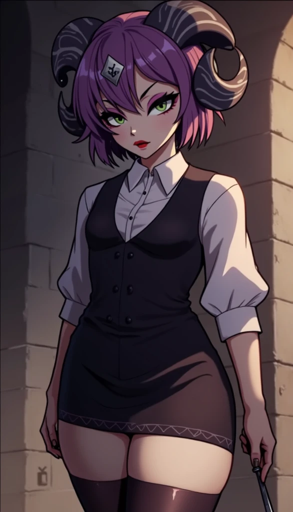 absurdres, (best quality), (masterpiece),(ultra-detailed:1.2),(photorealistic:1.2),(highres),(front:1.3),cowboy shot,(from below:1.2),
1girl,solo,mature women,angry,Forehead wrinkles,shaded face,
hands on waist,
<lora:haman_karn_lora:0.7> haman karn, (spats:1.1),
looking down,expressionless,
rose background,Audience room,
<lora:anime_minimalist_v1-000020:-0.2>,
<lora:flat2:-0.4>,
<lora:LowRa:0.3>, dark theme, <lora:shaded_face2_pruned_0:0.7>
