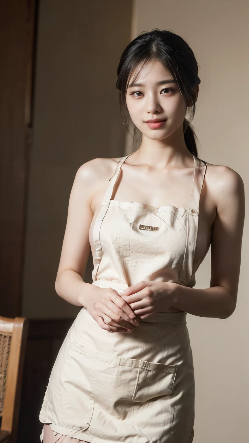 ((naked apron))(ponytail)(((green apron)))微笑む(((at cafe)))(standing))(((dramatic angle))(((微笑む)),,,(japanese girl)( smile)Nipples, (dramatic angle)(( pubic hair),,,, very detailedな (8k, RAW Photo , 最 high quality, masterpiece: 1.45), ( exists, Photorealistic: 1.6), ( textured skin)( very detailed)( high quality)(最 high quality)( Mr..々woman ),16k,( model), ,Dramatic light,((前傾姿勢)), Japanese,bang,