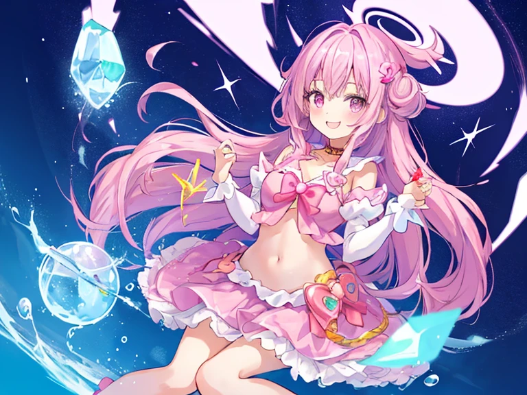 Top Quality, Masterpiece, High Definition, Very Detailed, 8k, One Girl, Cute, Anime, Crystal Clear White Skin, Sensual, Full Body, 2nd Grade of Junior High School, 13 Years Old, Beautiful Cute, Bow on Head, Too Many Hair Ornaments, Cute Micro Bikini Style, Crazy Worldview, Bloody, Eyes Glowing Suspiciously Red, Fairyland, Back road, crazy smile, hand on crotch, inviting, perfect anatomy, beautiful hands, intricate hands, transparent nail-polish, artist study hands