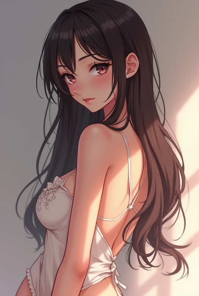 Anime milf showing her shaving armpit naked