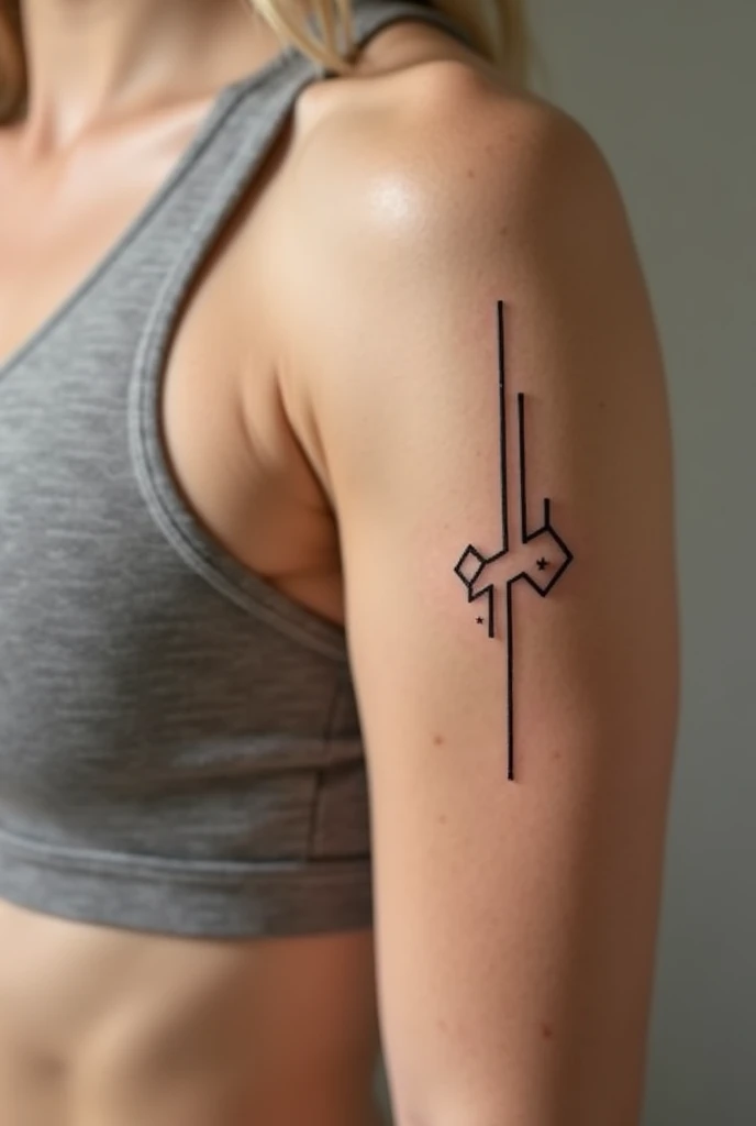 Minimalist tattoo on the shoulder for a man