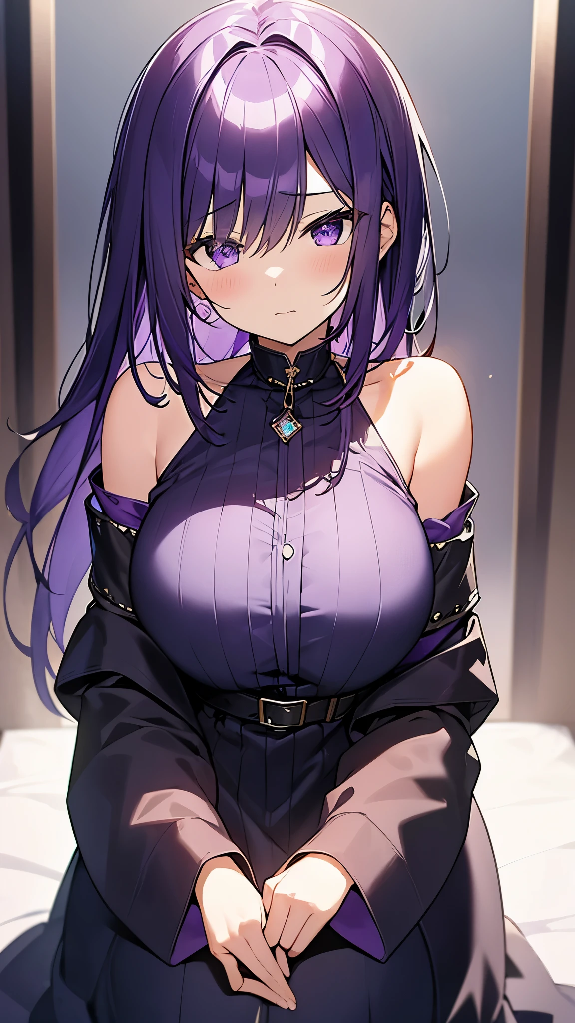 1girll（tmasterpiece，top-quality，best qualityer，offcial art，Beauty and aesthetics：1.2），seen from the side，looking at viewert，（rainbow colour hair，The color hair，Half-black, Half-red hair：1.2），ultra gigantic tits，big breasts exposed cleavage，Royal Sister，torn laundry，Raised sexy，seductiv，Flushed complexion，black lace cleavage underwear，black lence stockings，Crop topping，cropped shoulders，Black long-sleeved coat，leaning-forward