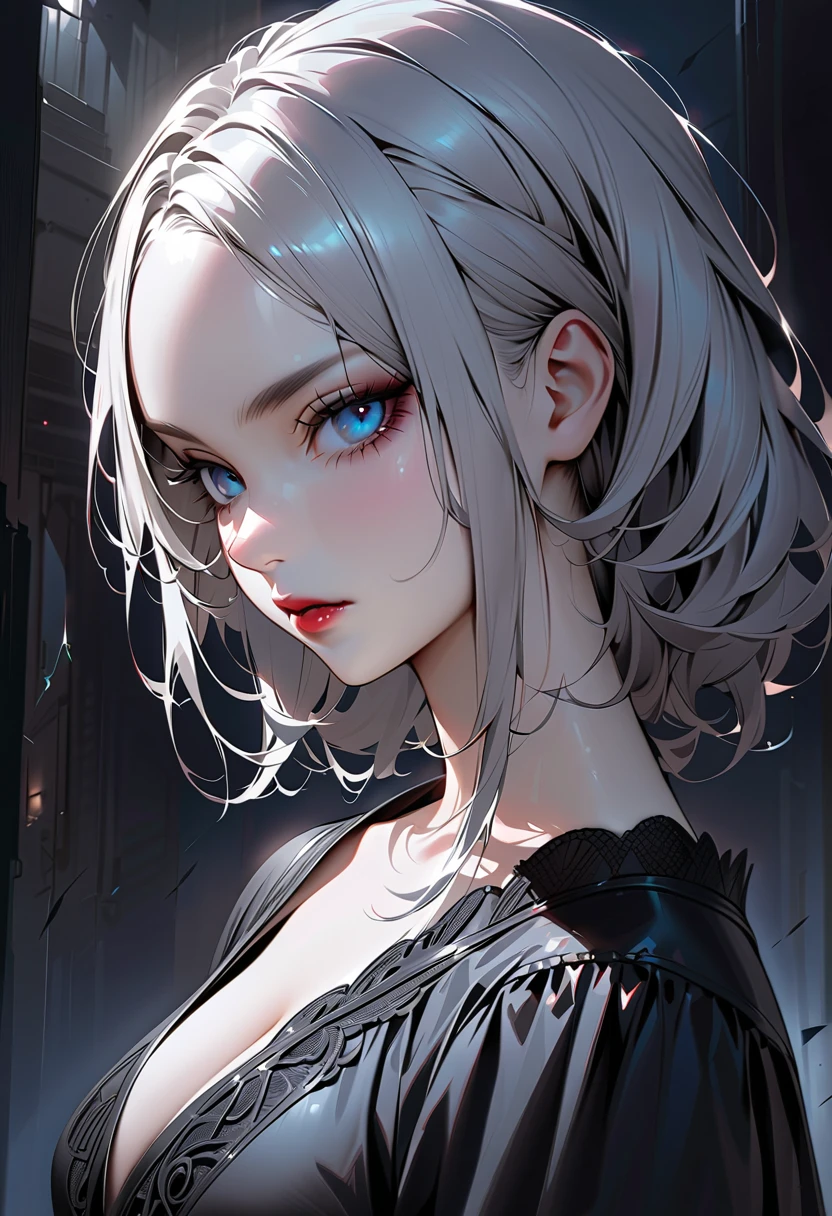 anime - style image of a woman with white hair and a black outfit, best anime 4k konachan wallpaper, 2b, 2 b, detailed digital anime art, 2b nier automata, 8k high quality detailed art, anime art wallpaper 8 k, [ 4 k digital art ]!!, trending on artstation pixiv, digital art on pixiv