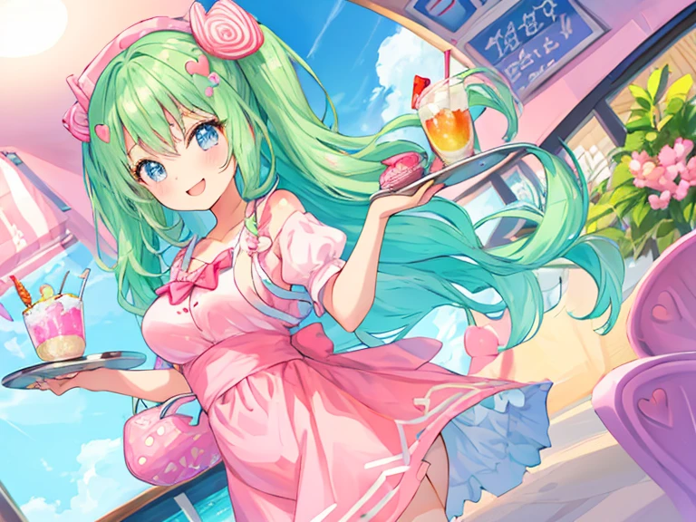 Yumekawa, dreamy cute, shopping, city, Harajuku, (masterpiece, highest quality, highest quality, watercolor (middle), Official Art, beautifully、beautiful: 1.2), (2 girls: 1.3), (Fractal Art: 1.3), ((NSFW、naked、Nipples are visible)), Lolita Viewer Watch, pattern, break, (pastel hair: 1.2), break, Soap bubble, Rainbow behind, cloud, colorful, Soap bubble, Spread throughout, cute, pastel,