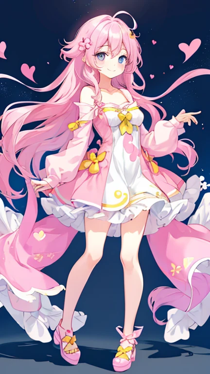 ((masterpiece))、(((Highest quality)))、((Super detailed))、((An illustration))、Attention to detail、Highly detailed CG unity 8k、High resolution、美しいAttention to detail目、Attention to detail、美しいAttention to detail目,美しいAn illustration,  pretty girl,12 years old, Bedroom, pastel colour, (Fluffy bunny ears), (Bunny Girl Costume),Bright lighting,Pink Eyes,(((Long pink hair))),smile,(((Hands on hips))),