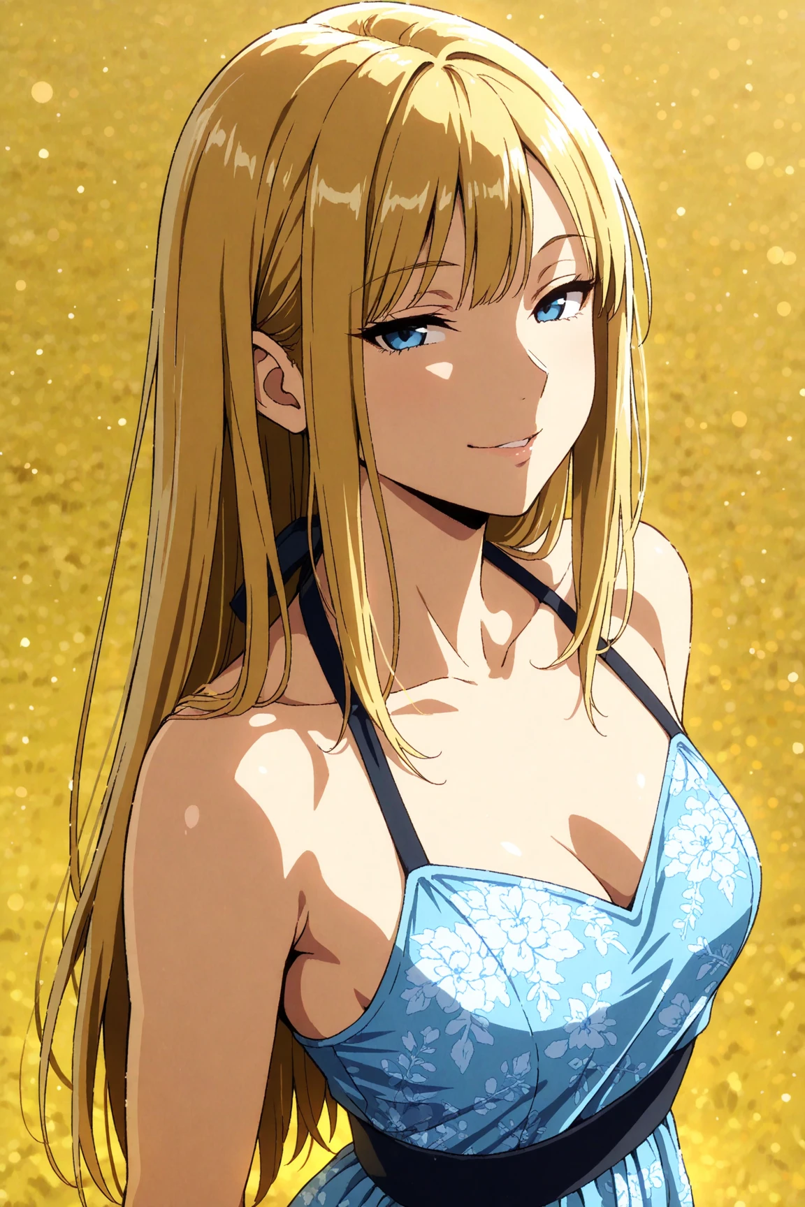 orianathomason, oriana thomason, blonde hair, blue eyes, drill hair, drill sidelocks, long hair, sidelocks, hair over right eye,
BREAK crop top, bare shoulders, midriff, navel, sarong, collarbone, bare arms, strapless,
high quality, solo, night sky, beach, {arms behind head}, contrapposto, closed mouth, spread armpits, (cowboy shot:1.5), looking at viewer, smile, best quality, anime coloring, anime screencap,
BREAK (masterpiece:1.2), best quality, (illustration:0.8), (beautiful detailed eyes:1.6), extremely detailed face, perfect lighting, extremely detailed CG, (perfect hands, perfect anatomy),