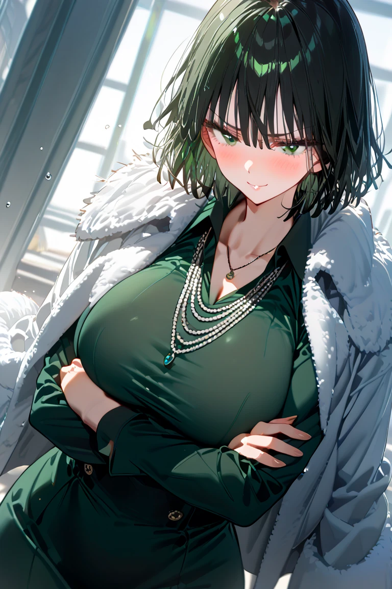 fubuki, fubuki, Black hair, (Green eyes:1.2), Short hair,Large breasts,cleavage,(((((naked))))), High collar, jewelry, necklace, cropped shoulders, tight fit clothes, tightly dress,,
BREAK outdoors, City,
BREAK looking at viewer, Break (Masterpiece:1.2), Best quality, high resolution, Unity 8k wallpaper, (illustration:0.8), (Beautiful detailed eyes:1.6), Extremely detailed face, Perfect lighting, Extremely detailed CG, (Perfect hands, Perfect anatomy),