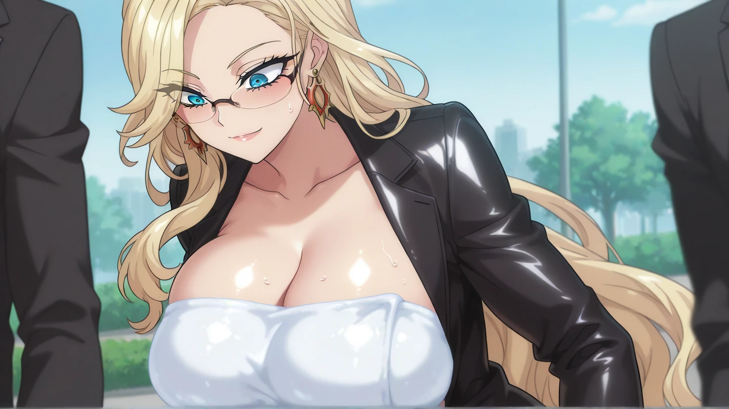 Wears black glasses,(oversized boobs，perspire，full of sweat，Be red in the face，Blushlush，and the tongue sticks out，Very long tongue，There is mucus on the tongue，Wearing a white lace top)，In the classroom of the school, , White school uniform,Wear a tie，Superskirt, Brown hair,bangs,Brown eyes, 1 girl, 20yr old,younger female,Beautiful Finger,Beautiful long legs,Beautiful body,Beautiful nose,Beautiful character design, Perfect eyes, Perfect face,Expressive eyes, （（（Be red in the face，Blushlush，perspire，full of sweat，There are many water droplets on the body，A lot of sweat，The chest is exposed）））,(Focus on her face), offcial art,Extremely detailed CG unifies 8K, 8K, Diamond, and wallpaper, Perfect lighting,Colorful, Bright_Front_face_lighting,Shiny skin, (Masterpiece:1.0),(Best_quality:1.0), 超A high resolution,4K,Ultra-detailed, Photography， 8K， hdr， A high resolution， absurderes：1.2， Kodak Portra 400， filmgrain， The background is blurred out， Bokeh：1.2， Lens flare， （vibrant_Color：1.2） (Beautiful,Large_oversized boobs，oversized boobs), (Beautiful_face:1.5),(Narrow_waistup)
