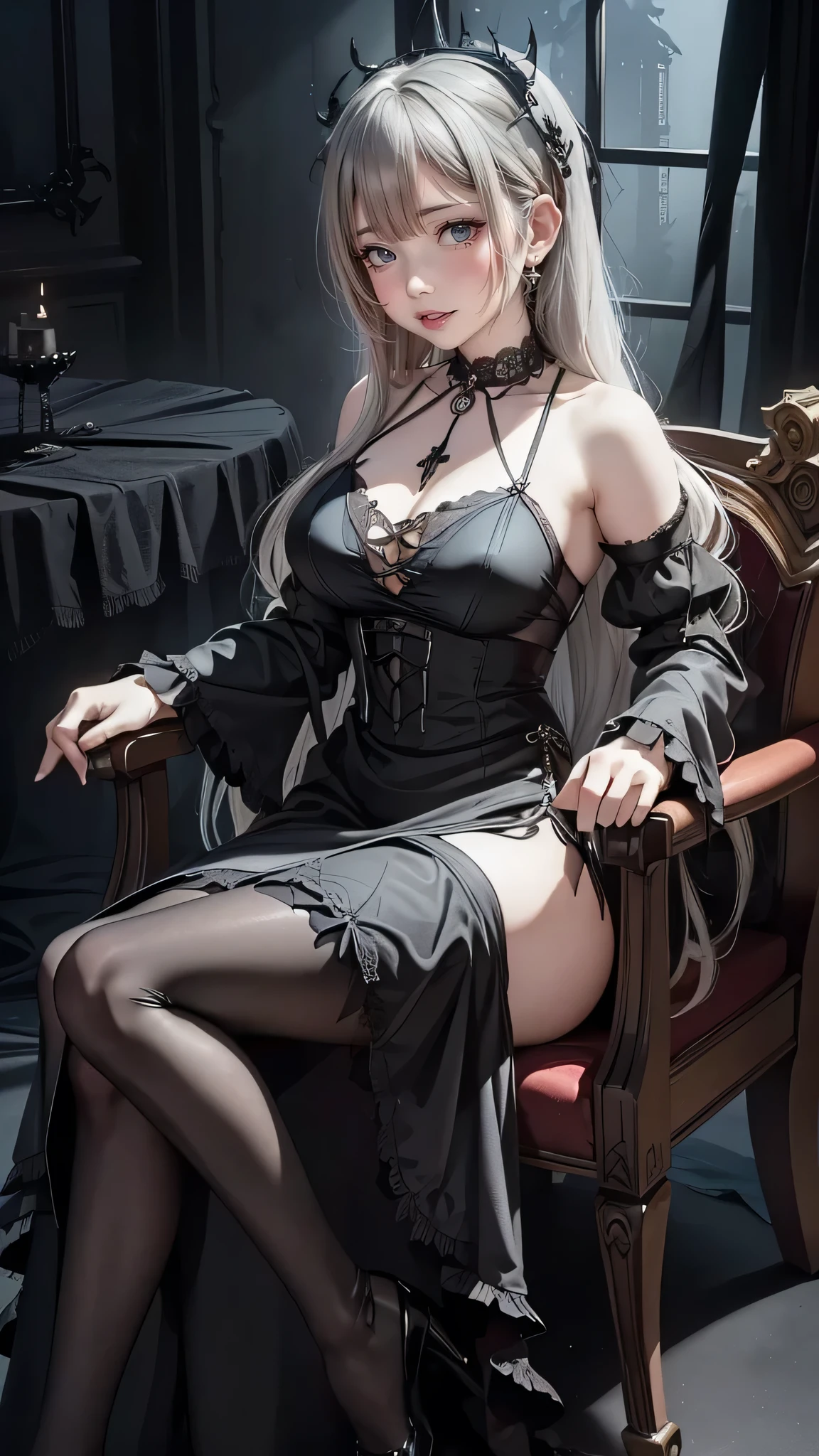 (melhor qualidade), (Obra de arte), (high resolution), [:detalhes intrincados:], (fundo detalhado) uma mulher vampira sexual encapuzada sentada em um trono com caveiras ao redor dela, ela tem olhos vermelhos,her clothes are red, her skin is white like a vampire&#39;s, arte de fantasia sombria, rainha vampira, gothic fantasy art, feiticeira negra, Abadon e Magali Villeneuve, arte de estilo fantasia sombria, HD epic fantasy art style, evil sorceress, necromancer sorceress, arte de fantasia sombria, linda necromante, (sage aura effect around the throne)