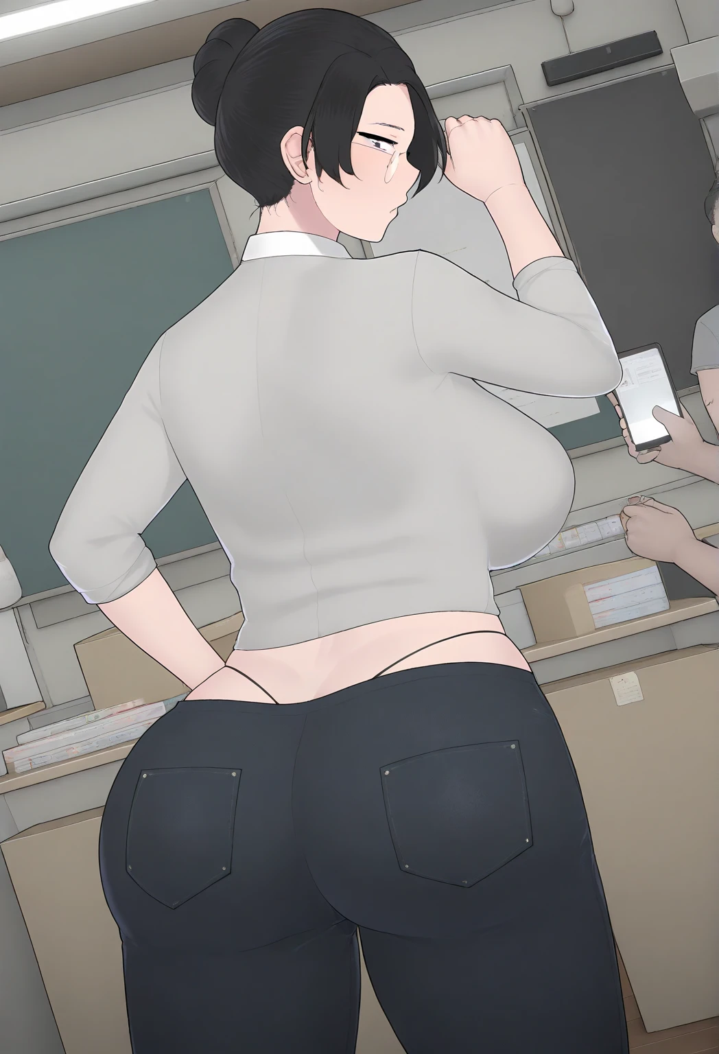 There are two photos of a woman sitting on a toilet., In the bathroom, [ 4k digital art ]!!, chic, (SFW) Safe at Work, SFW version, Between the two chairs above the toilet, tits, Sit on the toilet, In the bathroom, anime very detailed, Different thickness, Revealing clothing, Giant Art, very_detailed!!、Sticking out tongue