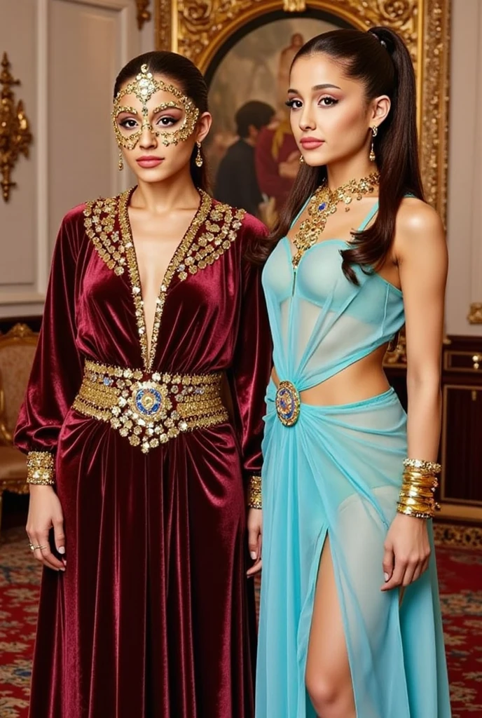 ultra realistic, , Cleopatra milf, 38 years, ( long decorated (Cleopatra dress)), with two men 8K, two men
