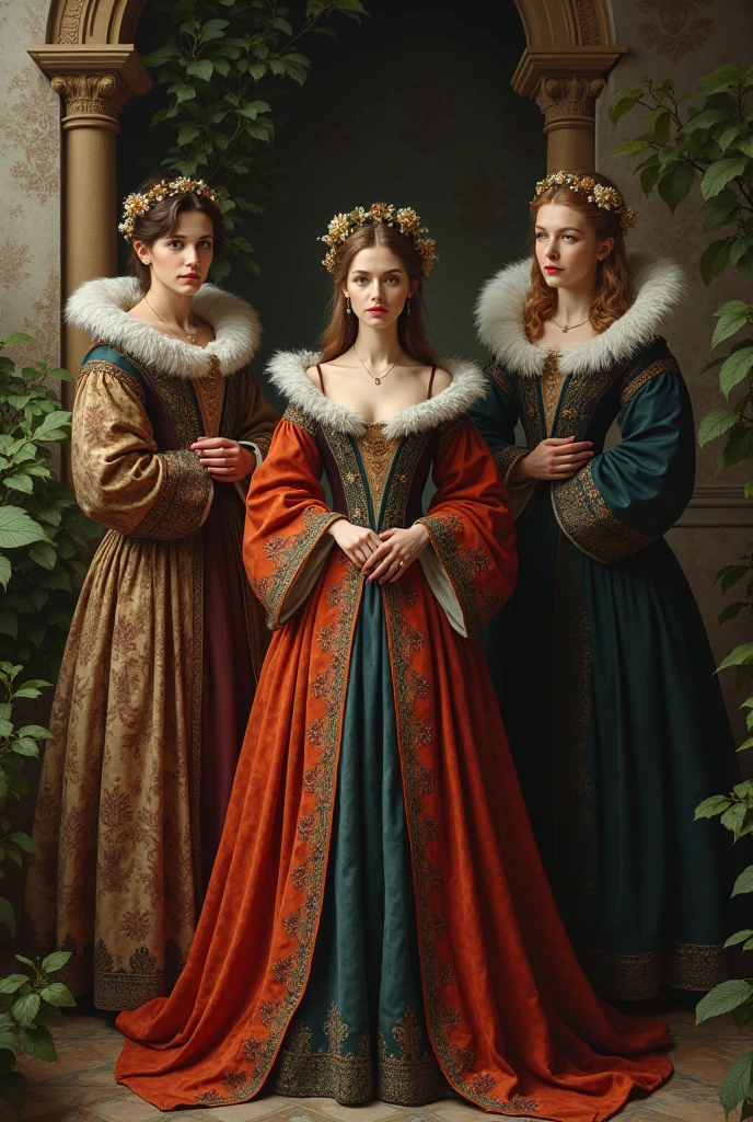4 dark and majestic clothes typical for women typical of the Middle Ages