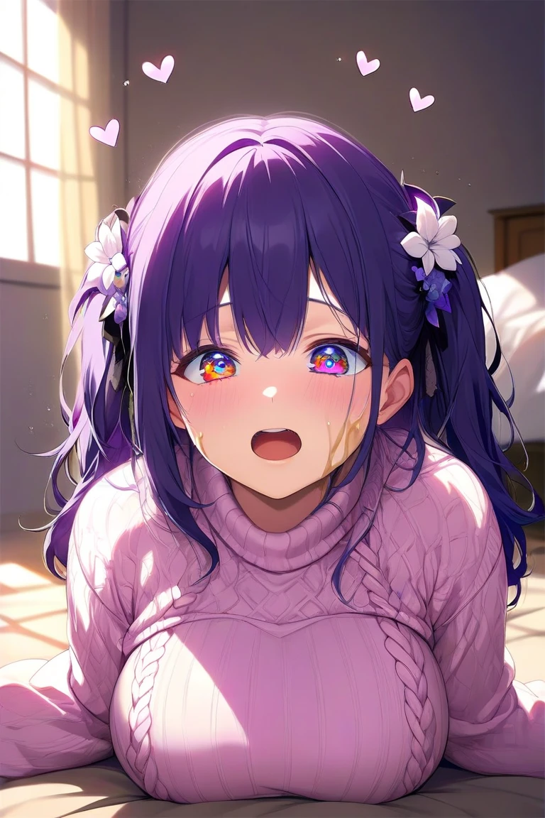 girl,Face close-up,Take a big bite of an ice cream stick,Ecstatic expression,Drooling,Her head is held down by a man,deep throat,((Fill your mouth)),Eat deliciously,Deep throating.NSFW.