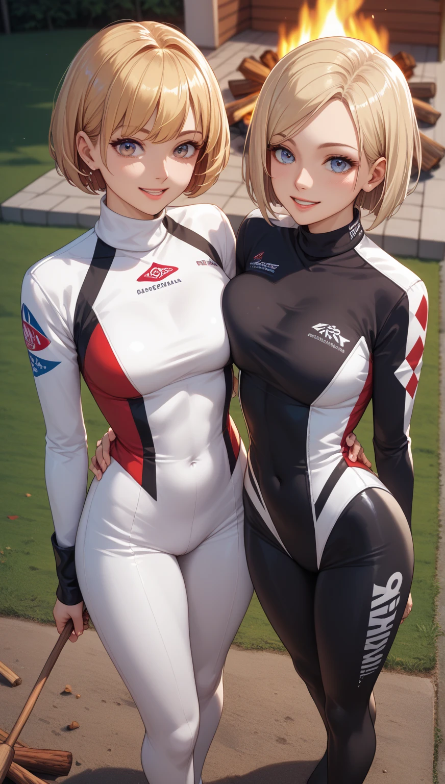 ((best qualtiy,Sony SLR lens,8K,hentail realism,Master masterpieces:1.3)),A tall and beautiful woman,Stand on the golf course lawn,The ultimate perfect body:1.4,D-cups,Slender Abs,Straight chest,Dark black hairstyle,Short hair, short hair, short hair,(((Pink tight-fitting top T-shirt))),White color suit pants,,((There are no postural movements))),Stand straight,Highly Detailed Face and Skin Textur,Detailed eyes,double eyelid,With a smile on your face