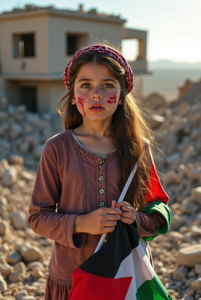 "Generate a hyper-realistic image of a 10-year-old girl from north macedonia with authentic Macedonian features, set against a realistic street background, showcasing the best quality and intricate details."