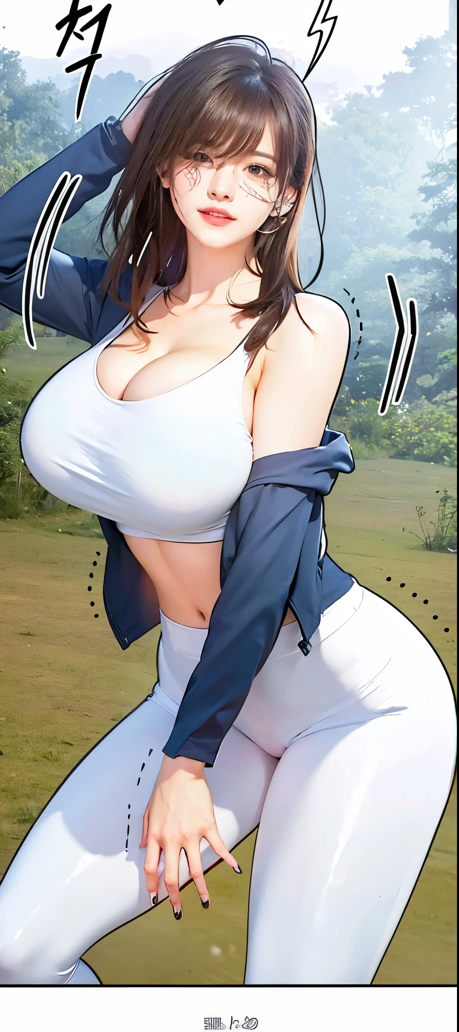 Beautiful 35_year_old german_woman with tan_skin, brown_hair, ((wearing a short_tight_stretchy_white_Shirred_dress)), (((standing_straight in power_stance))), ((((both of her hands_on_sides_of_hips)))), (hyper_long_length_breasts)))))), ((((nipples_poking_upward), (errect_nipples), ((firm_breasts)), (((breasts_curved_outward from chest))), (((pointy_breasts))), (perfect_face), ((((narrow_breasts)))), ((side_breast)), (((curved_outward_nipples))), ((cylinder_shaped_breasts)), ((((breasts set far apart from each other)))), (((nipples on_top of breasts))), (((breasts_curving_up_to_sky))), ((smooth_skin)), (perfect_fingers), ((((oblong_breasts)))), ((beautiful_nipples)), ((perfect_fingers)), (((better_eyes))), (bright_sunlight), ((beautiful_face)), ((feminine_face)), grassy_plain with mountains in distance, ((perfect_nipples)), ((perfect_body))