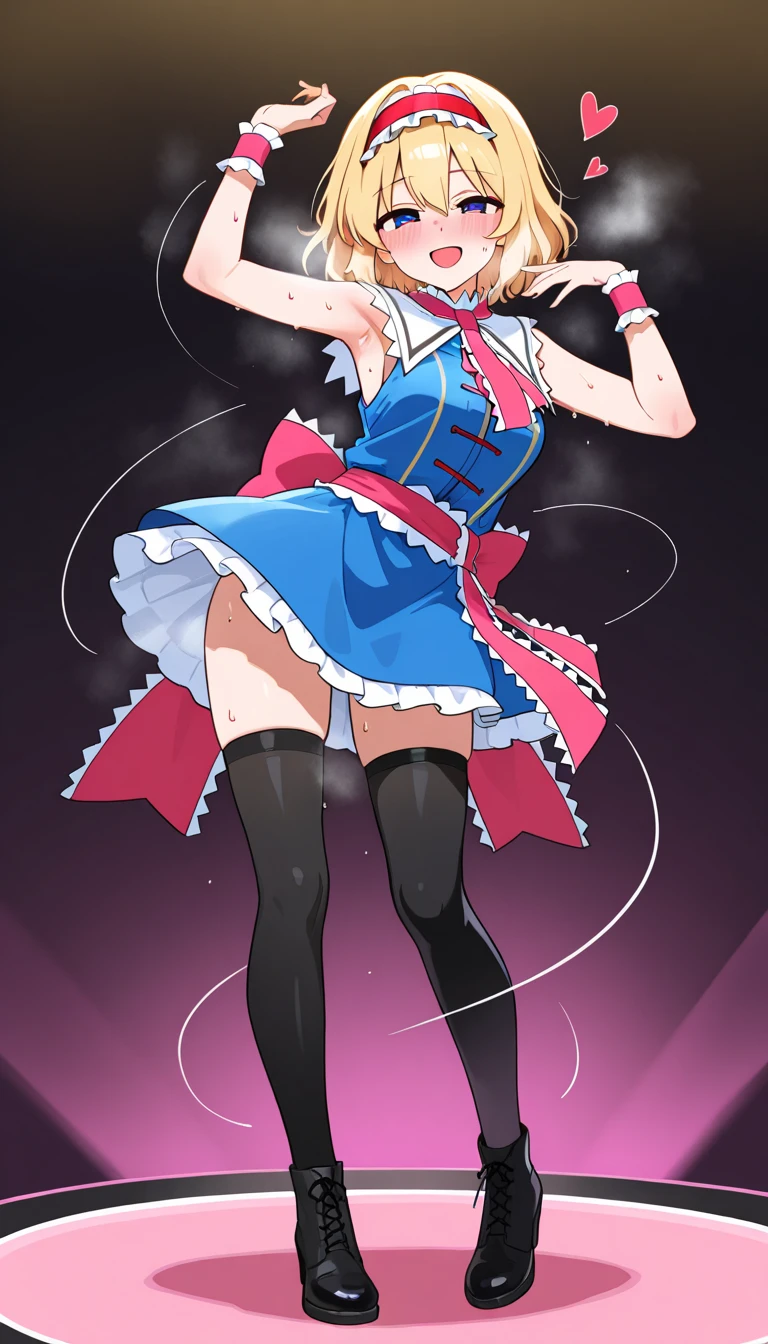 ochaco_uraraka, 1girl, solo, blush_stickers, looking_at_viewer, light smile, standing, cloudy_sky, (bunny), strapless leotard, fishnet, bunny ears, detached collar, wrist cuffs, high heels, highly detailed, masterpiece, high res, illustration