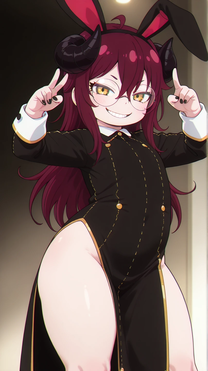 ((badhandv4)) Kobayashi, (Bust size very very small.)), (flat chest:1.2), Posing embarrassed, outfit-me, purple leotard, purple, highhighs, cape, wand, kaleidostick