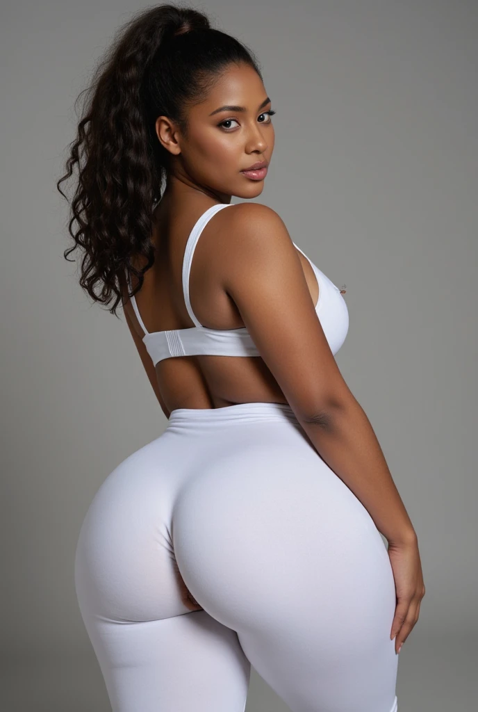 MILF, INDIAN, BBW, photo vintage, visage feminin parfait, cheveux tres LONG, tache de rousseur, 1968, big huge breasts : 38EEE BIG ASS, REAR VIEW, ( white latex BIKINI, V-NECK BIG , BEAUTIFUL EYES, BEAUTIFUL HANDS, LIGHT SMILES, PERFECT FACE, dark BLACK background color) , aroused, SPACE BETWEEN LEGS