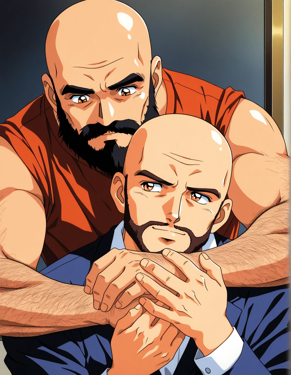 Bald head real muscles, chest muscles, abdominal muscles, biceps, real people, real people