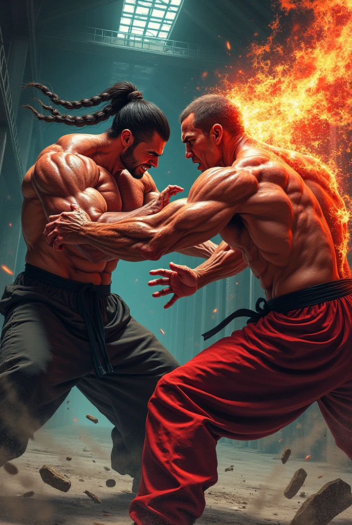 Krav Maga fighter punching a bandit in the neck