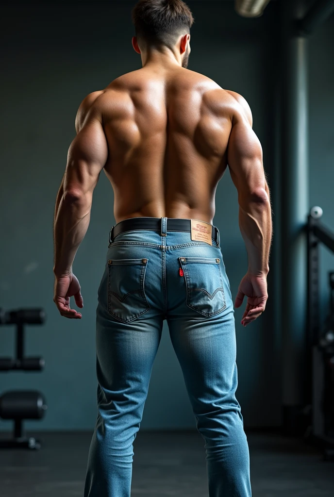 Handsome dutch man, muscular , Alpha male, goatee, calvo, Casual dress blue pants and lilac shirt., pantalón casual,gold jewelry, strong and muscular legs, big lump, large lump, Masterpiece, ultra realistic, high detail, movie poster, fondo claro , 8k, Clear, dynamic pose, crazy details, hyperrealistic, fondo claro minimalista, detallado, nitidez espectacular , brazos cruzados al pecho , manos varoniles , de perfil mostrando las nalgas