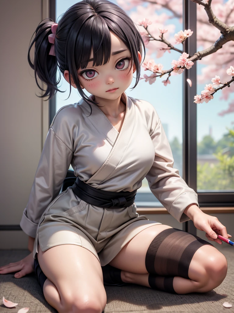 Black Hair, White skin, Perfect Anatomy, Realistic, Flat Chest, ((Browsing Caution)), See through, ((Sex)), Pupils dilate, Tears flow, 8K, Very detailed, high quality, Vaginal ejaculation, ((R-18 Performance)), small, girl, 10 years old, Sleep on your back, Through clenched teeth, Gang Rape, Two Men, kimono, Glasses, Braid(double), Realistic style