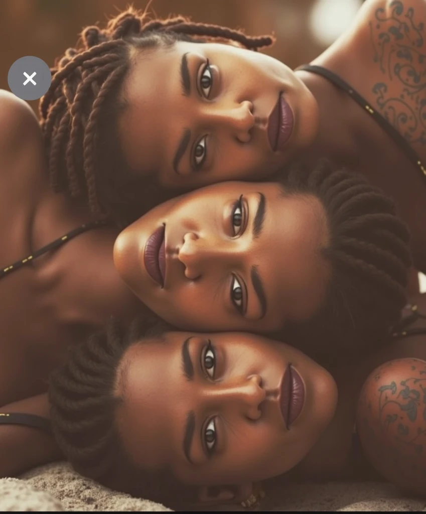 photorealistic photography of three beautiful black women (naked, defined athletic bodies, without clothes) (cyberpunk tattoos, sensual poses). high detail, 8K, Ultra-realism, Dolby Vision, Raytracing, fine details, ultra-detailed, Canon EOS 7.