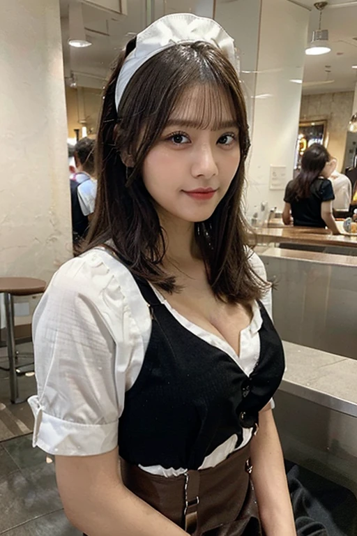 （Film Grain），summer，hot，Leisurely afternoon，Full body portrait，(((original photo)))，A sexy girl is working at the counter in a cafe，34-26-36 body measurements are hourglass,(Barista Apron、Long apron、stripe、pattern、badge、pattern:1.5)，Rim Light， clavicle， Beautiful face navel，Large Breasts，Naked with an apron，Open chest，Cleavage，Wide hips, narrow waist，(((Long legs)))，Idol， Depth of written boundary， Tilt， Reflexive，real, 超High resolution, high quality，Soft Light，最high quality，masterpiece，8K，Ultra-realistic，(Film Grain, Color Difference, Sharp focus, In the Dark, Deep Shadow, low posture, Cold Light, Sexy Looks). Portrait Style, Professional commercial photography， Scrupulous,(Detailed), (The finest details) ○○ res – 超High resolution , Very high texture (Water Highlight Resolution), real hands and fingers – (Realistic and beautiful 4K) , 8K,Extreme Detail, (最high qualityの生地の質感), Every detail,Graceful features, masterpiece – masterpiece○○品质 – (最high quality) ,Leica Film, high quality○○詳細～○○Super detailed(Super quality ), real, Very detailed(Very detailed) , Scrupulous, 解析度 – ○○ 解析度超High resolution(High resolution)