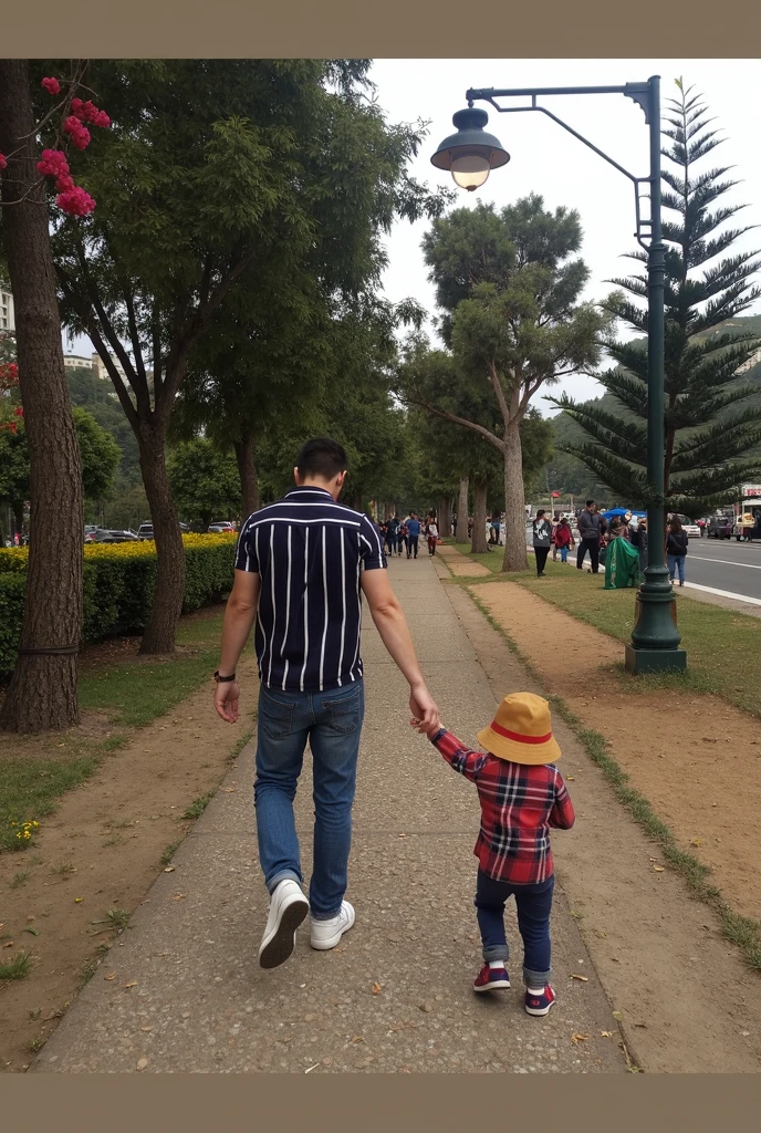 There are two children walking down the street holding hands, caminhando juntos, Directed by: Nandor Soldier, Caminhando no Parque, orgulhosamente andando pela rua, na rua, Holding hands, kids playing, em uma rua, with a kid, standing in the street, em uma rua, holding hand, standing in street, walking through a suburb, visual estilo cartoon