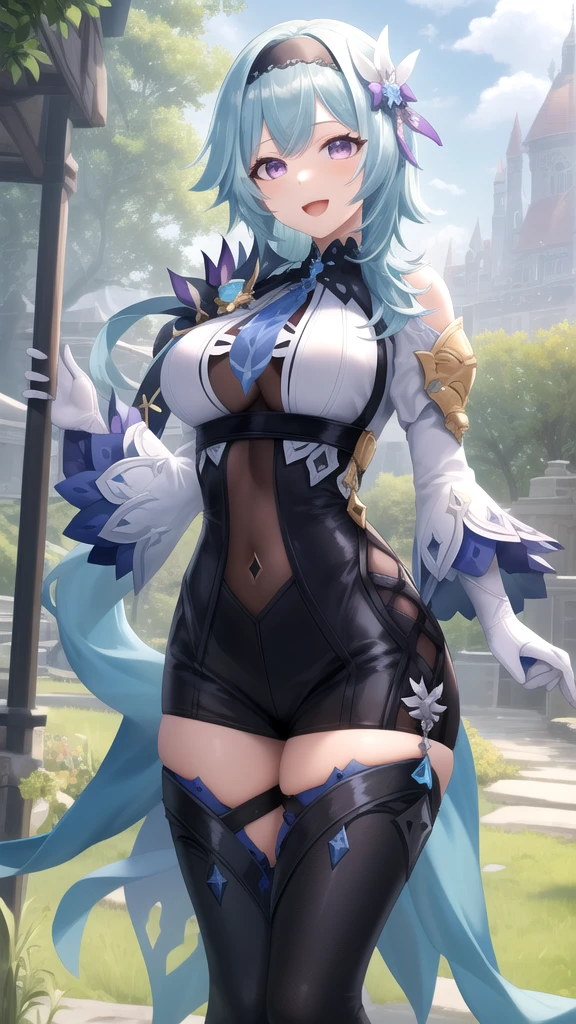 euladef, parte superior do corpo, sorriso, blush, ao ar livre, dia, fundo simples, blue skies, cabelo curto, heaven, templo, escadas, montanha, grumpy lighting, ass, cum on body