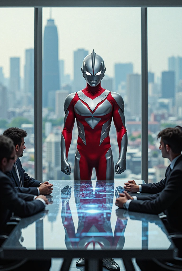 Ultraman is in a meeting