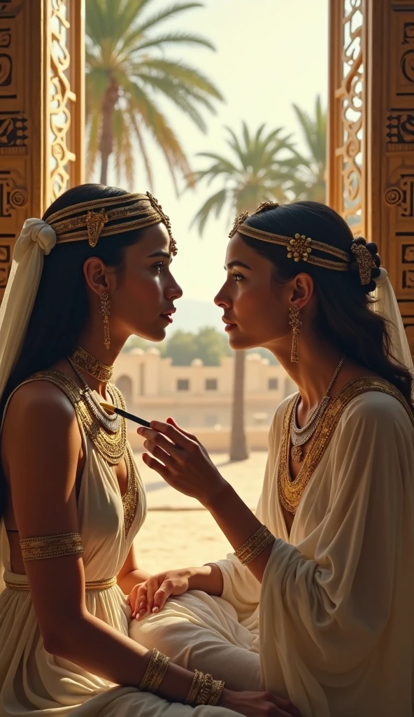 Cleopatra's burial next to her lover, Mark Antony hiperrealistic imagem