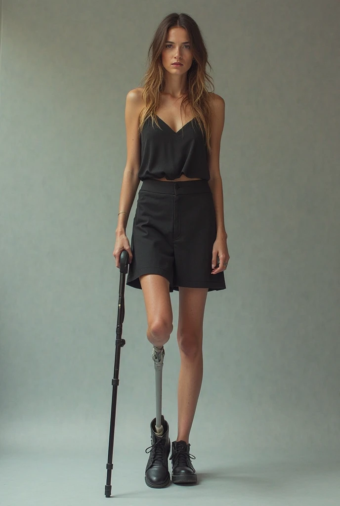 Skinny woman with a baseball bat, Emaciated body and hungry stomach,Very slim waist and legs,anger expression,Thin figure,Sunken abdomen