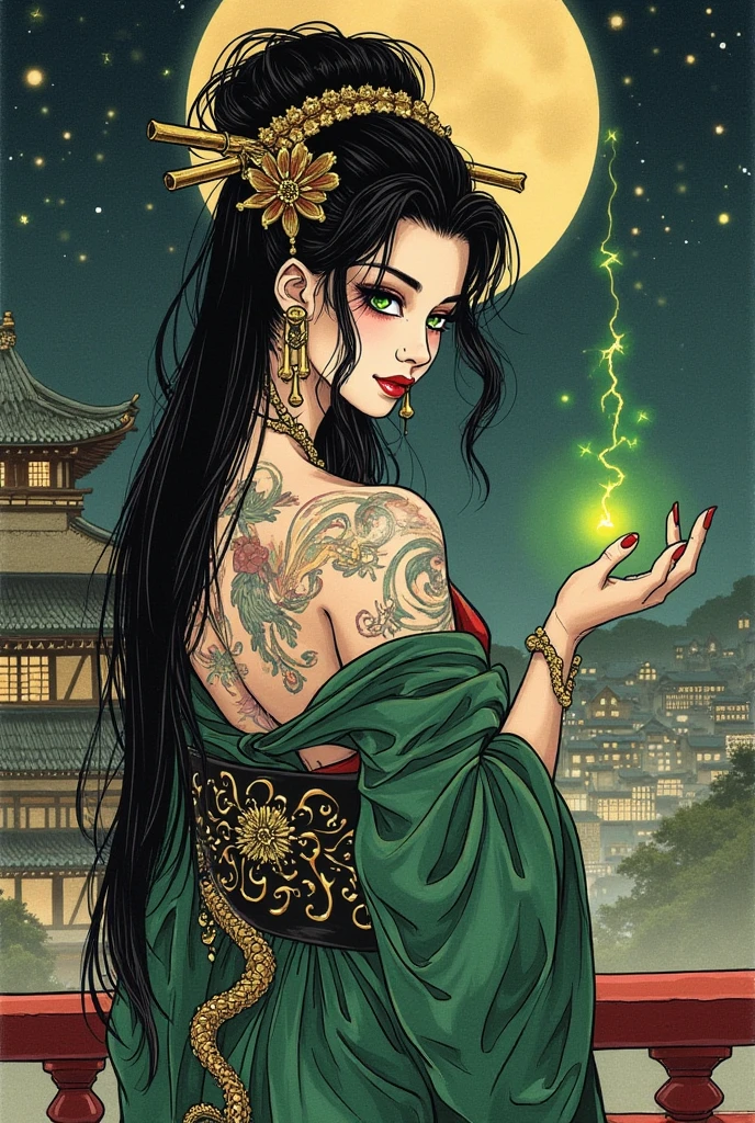 Make a tarot style picture, a cat demon, evil, sexy, villain, enchanting, insidious