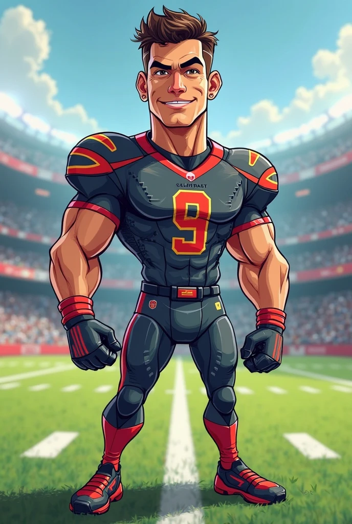 Christian McCaffery in a McDonald inspired football uniform with jersey #23