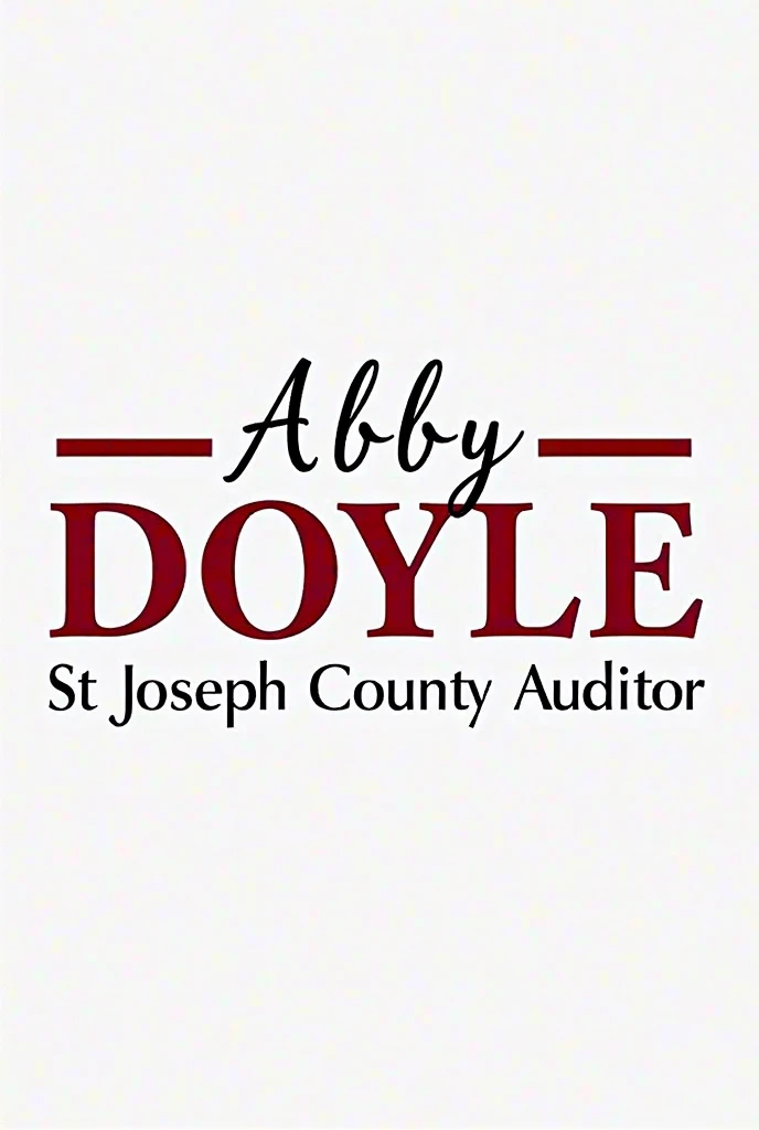 I'm seeking a classic and traditional logo for my political campaign. The primary text will be 'DOYLE' with the smaller text 'Abby' positioned above it. The logo is for my candidacy for St Joseph County Auditor.
Key Details:
- The colour scheme should be cardinal red and no more than two additional colours.
- The design should be strictly classic and traditional, or with modern elements.
- I have not specified any particular symbols or icons for the logo, so creativity in this area would be beneficial.
Ideal Skills and Experience:
- Proven experience in politically-themed logo design.
- Strong understanding of classic and traditional design elements.
- Ability to work with a limited colour palette.
- Creativity in designing unique and engaging text-based logos.