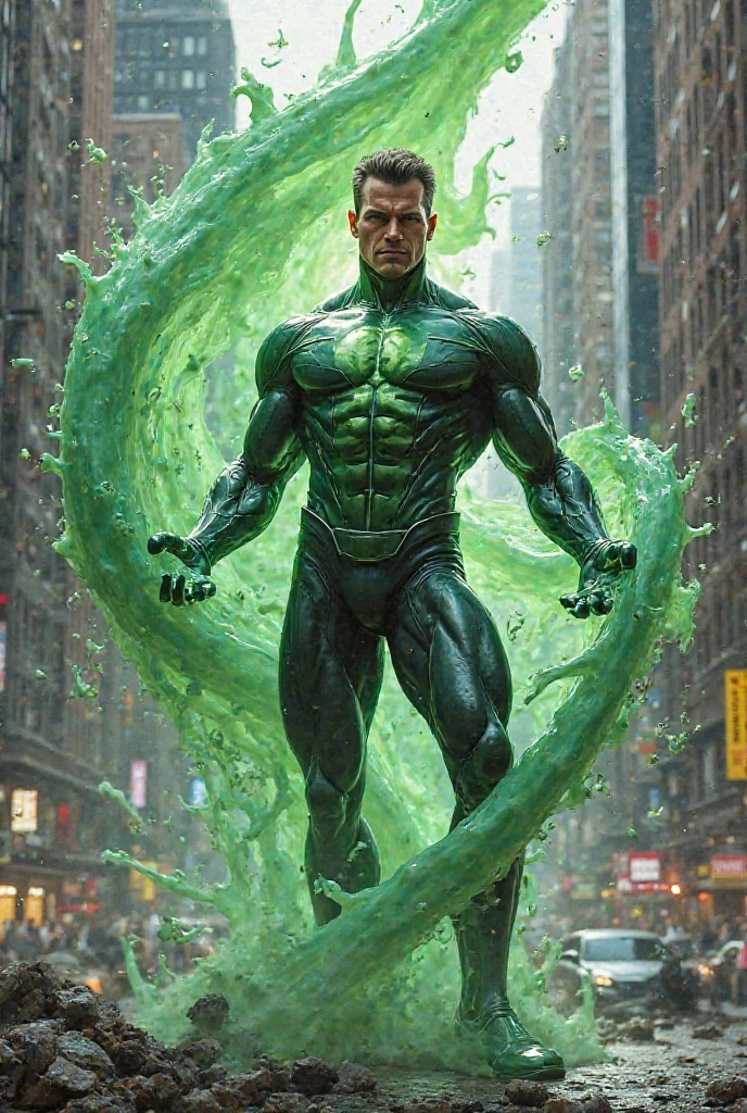 Blue-green fluorescent thick tentacles wrapped around naked muscle boy，background is dark，There is no light，Only the tentacles are slightly fluorescent