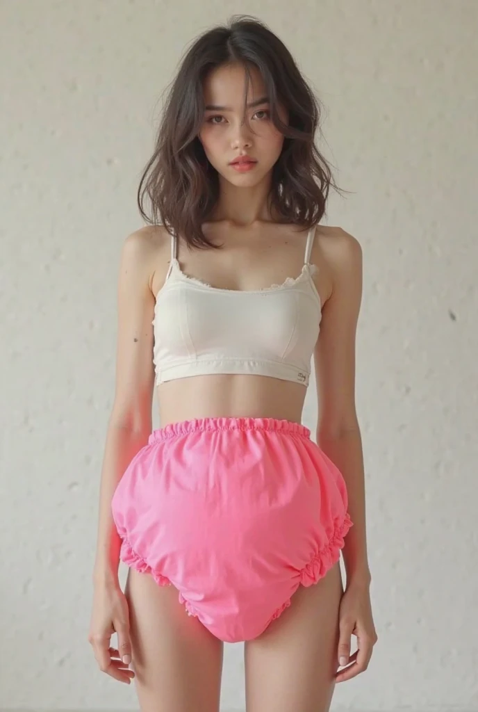 (Japanese), (Beautiful woman), Mana Ashida,(Beautiful breasts),Detailed eyes,Detailed lips,Red face,Black Hair,(She is in the nature park),(She has small breasts),(She takes off her bra),(Her chest is pointy), (((She is wearing a large pink T-shirt))), A t-shirt that reveals the center of the chest,((She is wearing pink sports tights..)), (Realistic), (Ray Tracing), (Sharp focus), clavicle, (Detailed face), Natural and realistic skin texture, Soft Face,((Perfect Anatomy:1.4)),(You can see her whole body:1.3),(Clothes that fit、Sweaty and damp T-shirt:1.3、Tights that fit around the genitals and buttocks:1.3),((View of her from below:1.5)),(Tights that reveal the shape of female genitalia:1.5)Gaze captivatingly at the viewer,