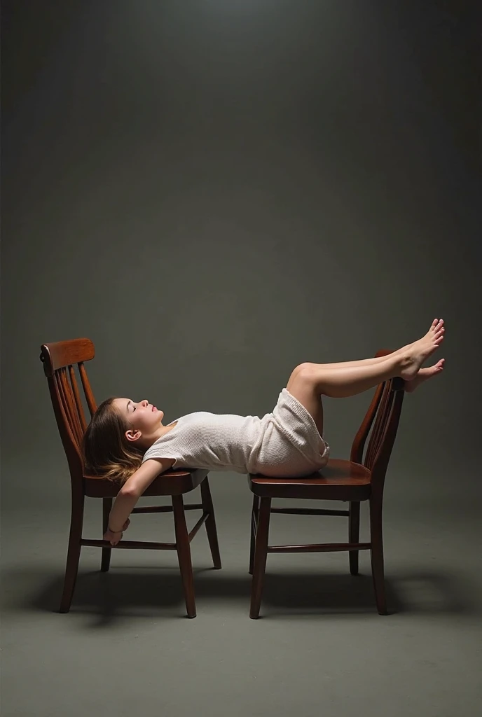 Creative and surreal work of art with a body of a young girl placed ...
