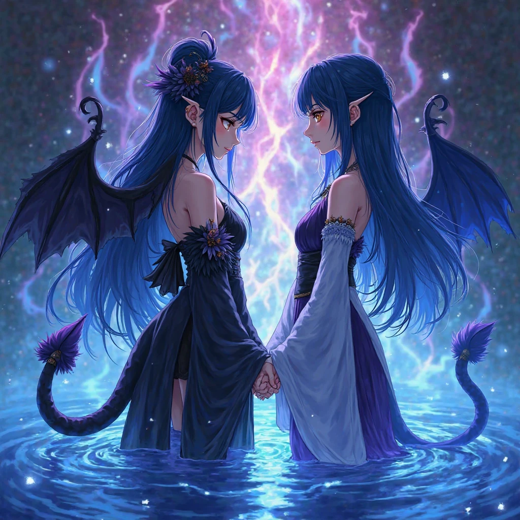 1 girl in, no smile, sparkling navy blue eyes, (black hair) , small stature, small breasts, loli, (masutepiece:1.2, Best Quality), (finely detailed beautiful eye: 1.2), (beautifull detailed face), (Best Illumination, extremely delicate and beautiful),  bandaged_leg, bandages, bandaged_arm, naked_bandage, bandaged_neck,navel, bandaged_hand, long hair, collarbone, bandage on the wound, sheis whole body was wrapped up in bandage,worn out clothes, bound with chains,  worn out tank top,[Deep in the expanses of the universe, The Dark God Awakens, Cthulhu, Ancient ones, With tentacles that make the heart tremble. A being with immeasurable power, Beyond human comprehension, Emerging from the abyss, The Ascension of the Universe. Imbued with grotesque forms and madness, Cthulhu, Great Old One, Bring fear and truth. From the sunken city of R'lyeh, He stands up, With the cult of believers willing to sacrifice. however、In this nightmare, The story unfolds, A child born out of chaos, a story yet to be told. The existence of both worlds, Hybrid Divine, With a heart that longs for love, A soul that longs to shine. In that huge union, A glimmer of hope, Creatures destined to bridge the division of the universe. With a touch of humanity, Born from a forbidden embrace, They embody duality, Both fear and grace. When they cross this world, Surrounded by fear, They want understanding, Longing to be close. Son of Cthulhu, Born from ancient lore, Symbol of unity, Their fates were forever intertwined. Even in the dark, There is a flicker of light, Light of compassion, Pierce through the night. In the depths of their existence, They Find Comfort and Peace, Accept their fate, Their love never stops. Farewell、Let's think about this story, Fathers and Son, in Cthulhu, elder, And his offspring are so wild. In ]