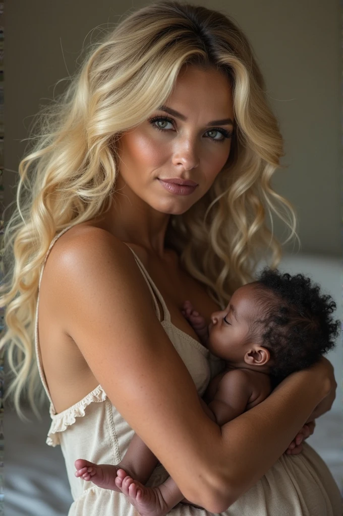 2 white bimbos and an African baby